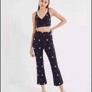 UO Daisy Embroidered Kick Flare Pant